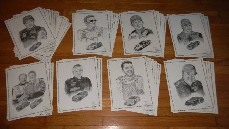 lot 136 image: Lot of NASCAR Driver sketches, seve...