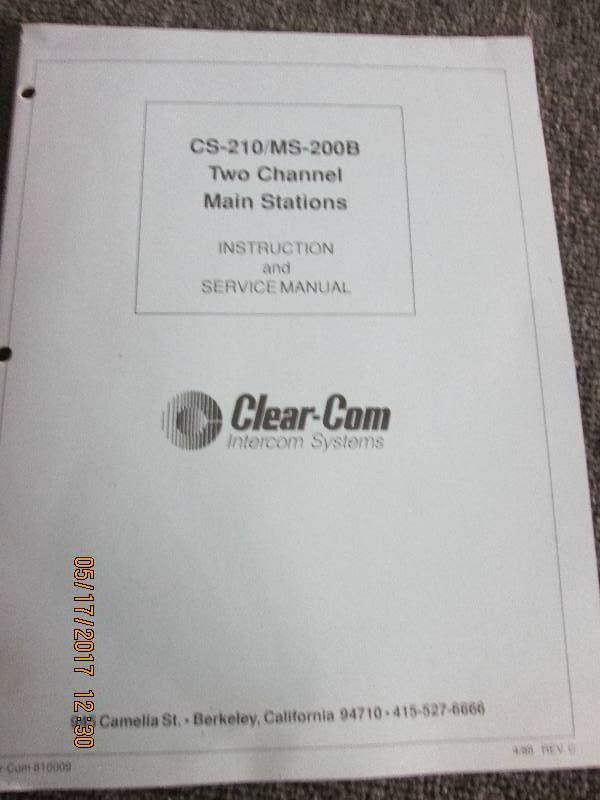 lot 8 image: clear-com two channel main station ...