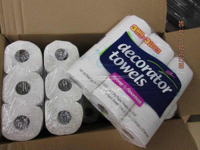 lot 159 image: 10 3 packs of decorator towels stro...