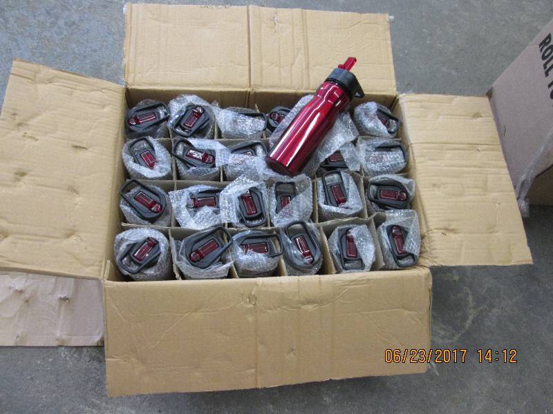 lot 157 image: Case of 24 red water bottles...