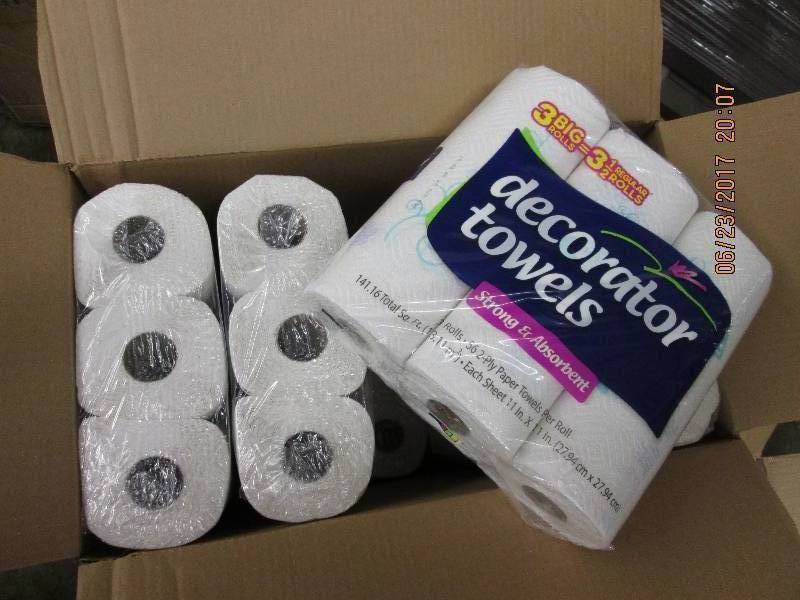 lot 161 image: 10 3 packs of decorator towels stro...