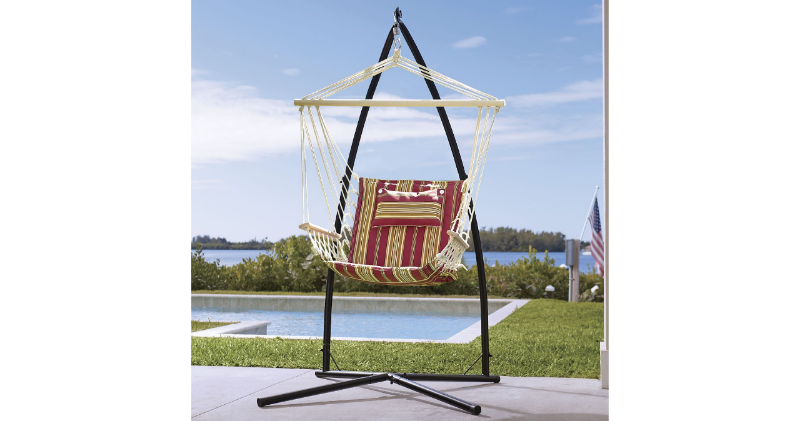 lot 30 image: Hanging Hammock Chair Stand Base on...