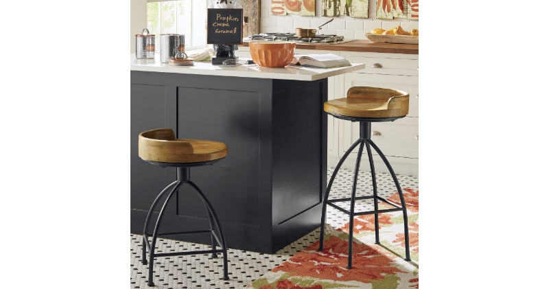 lot 49 image: Blake Wood Seat Stool open box, scr...