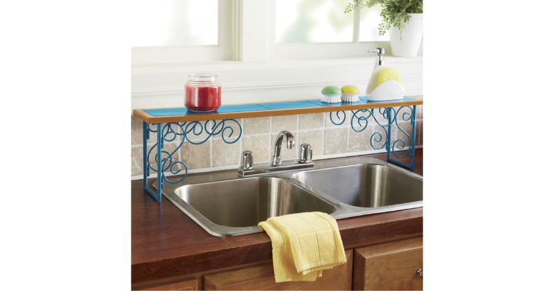 lot 52 image: Colorblock Over-the-Sink Shelf open...