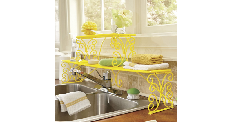 lot 80 image: Over-The-Sink Scrolled Metal Shelf ...