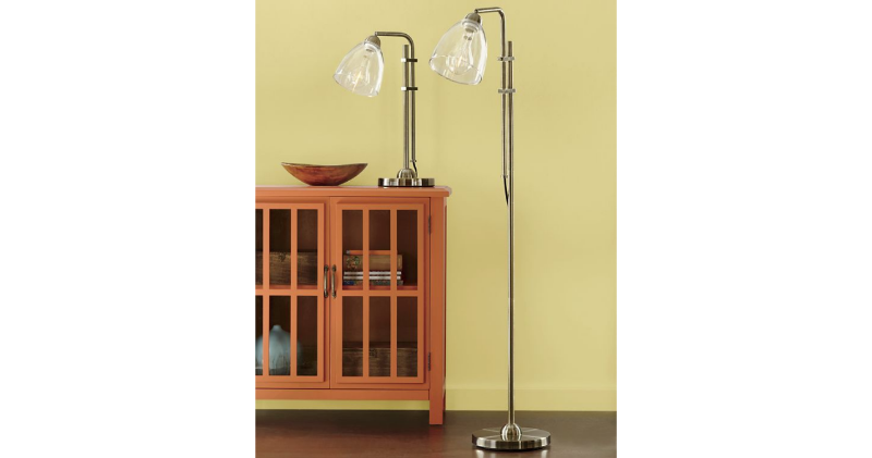 lot 140 image: Adjustable Floor Lamp in Black open...
