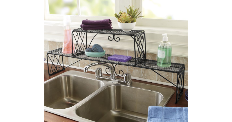 lot 166 image: Diamond Scroll Over-The-Sink Shelf ...