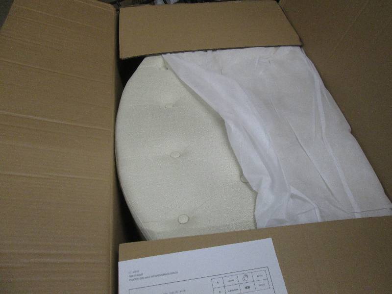 lot 17 image: Half Moon Storage Bench open box, n...