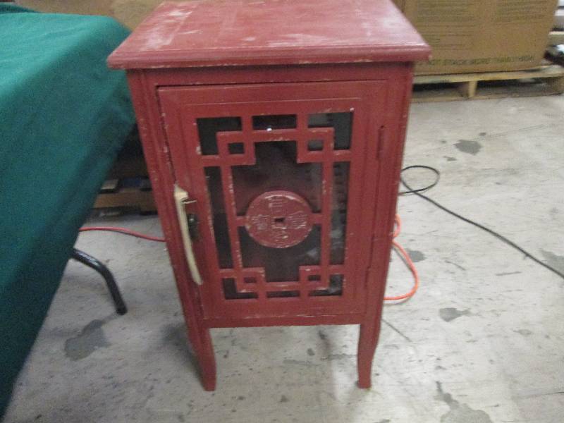 lot 19 image: Small Rustic Cabinet, open box, gla...