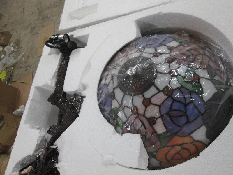 lot 38 image: Rose Tree Tiffany Style Table Lamp,...