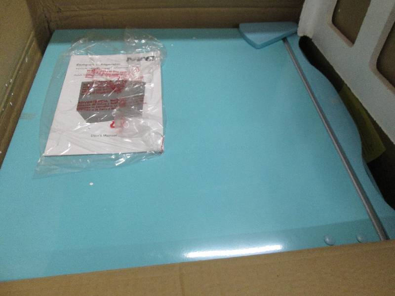 lot 118 image: 1.6 Cu. Ft. Retro Fridge by MAS ope...