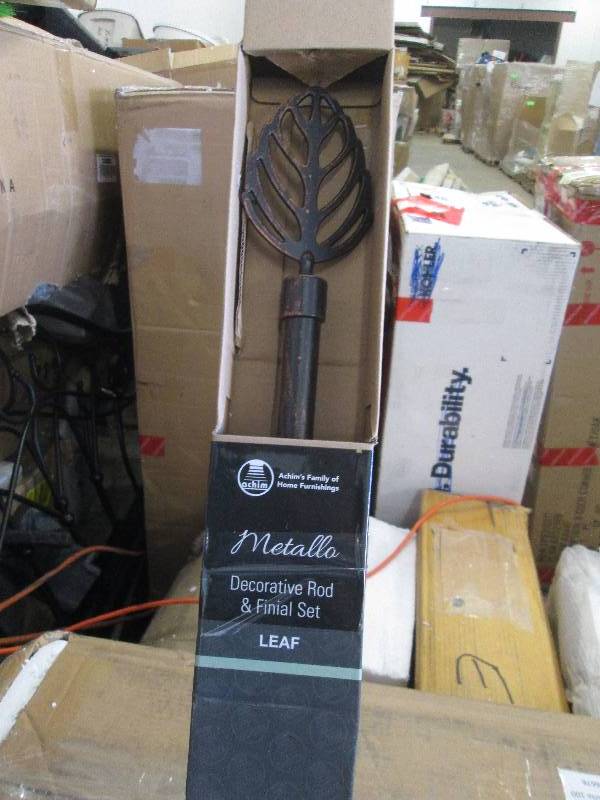 lot 132 image: Leaf Curtain Rod Lot of 2 open box,...