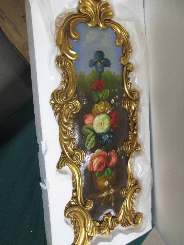lot 155 image: Domed, Vertical Floral Wall Dcor ...