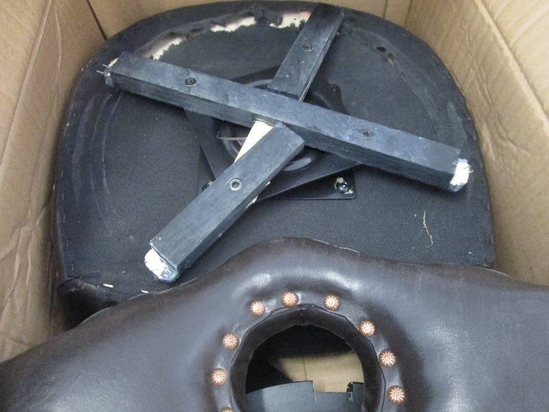 lot 165 image: Nailhead Swivel Stool open box , pr...