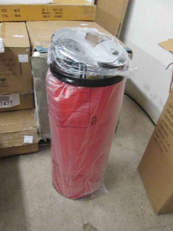 lot 180 image: Red Automatic Trash Bin open box, u...