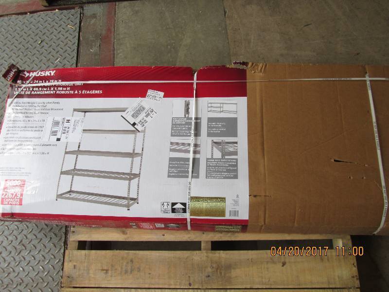 lot 25 image: husky 5 shelf heavy duty storage un...