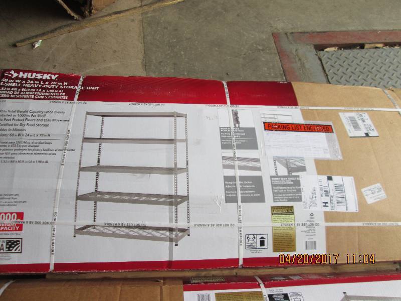 lot 26 image: husky 5 shelf heavy duty storage un...