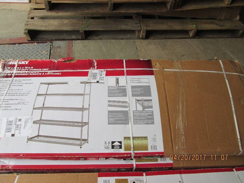 lot 27 image: husky 5 shelf heavy duty storage un...