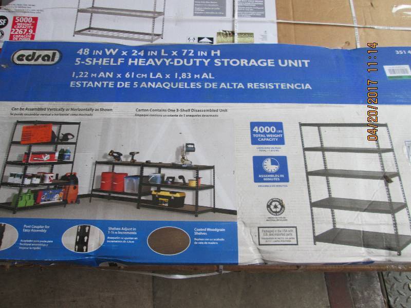 lot 29 image: edsal 5 shelf heavy duty storage un...