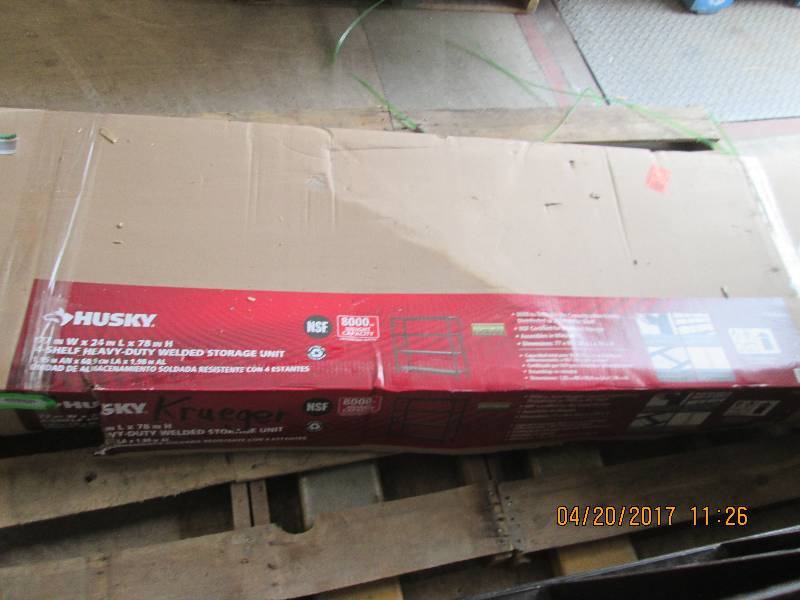 lot 32 image: husky 4 shelf heavy duty welded sto...