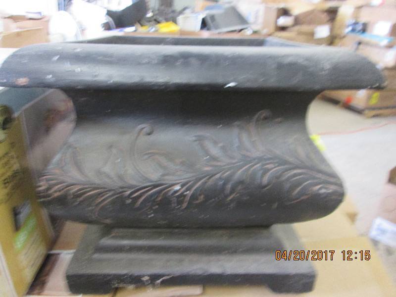 lot 42 image: 21.25 sq bombe charcoal planter re...