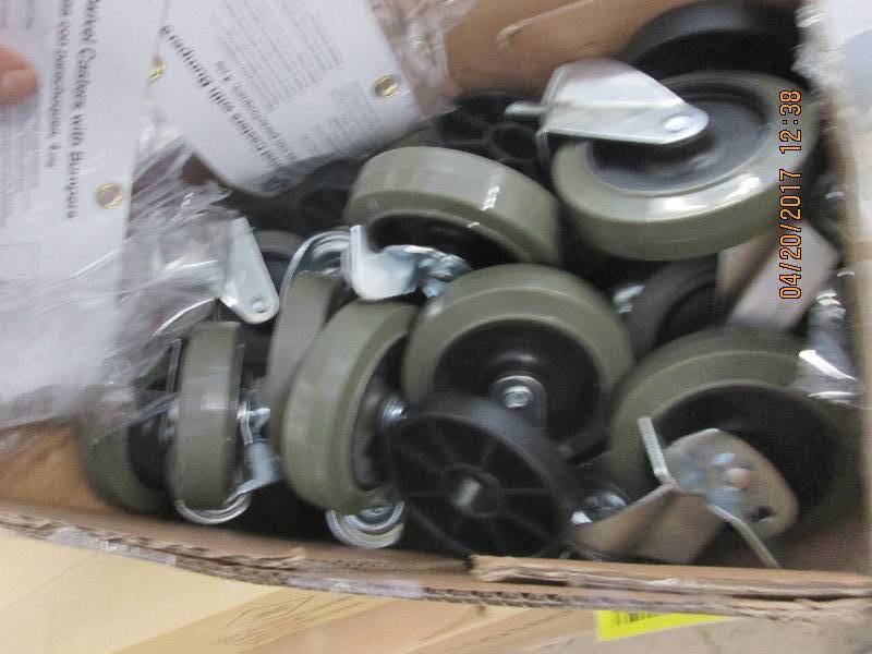 lot 47 image: lot of 4 inch swivel casters with b...