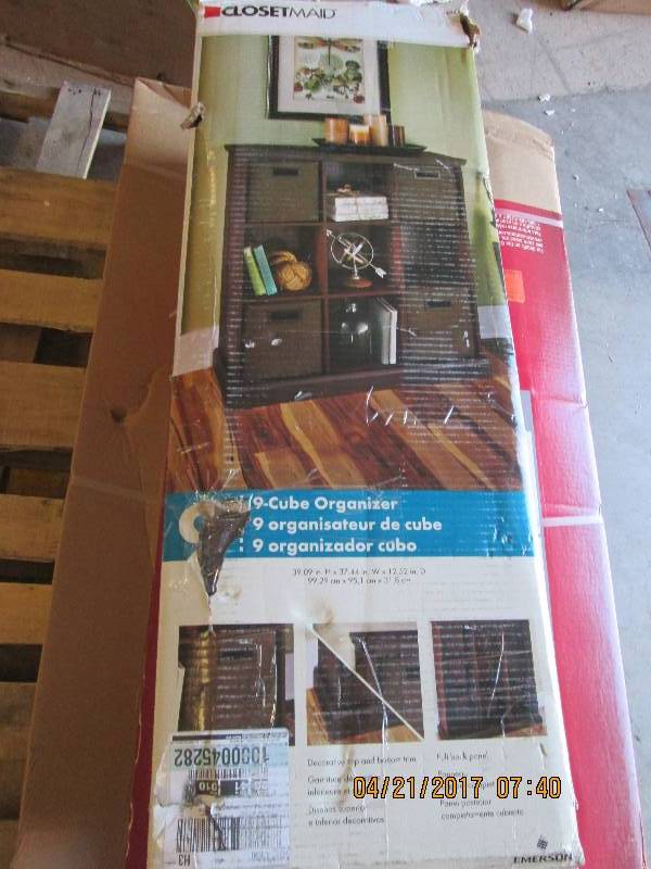 lot 54 image: closetmaid 9 cube organizer 39.09H...