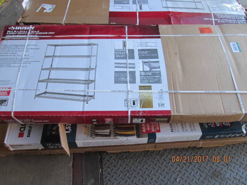 lot 62 image: husky 5 shelf heavy duty storage un...
