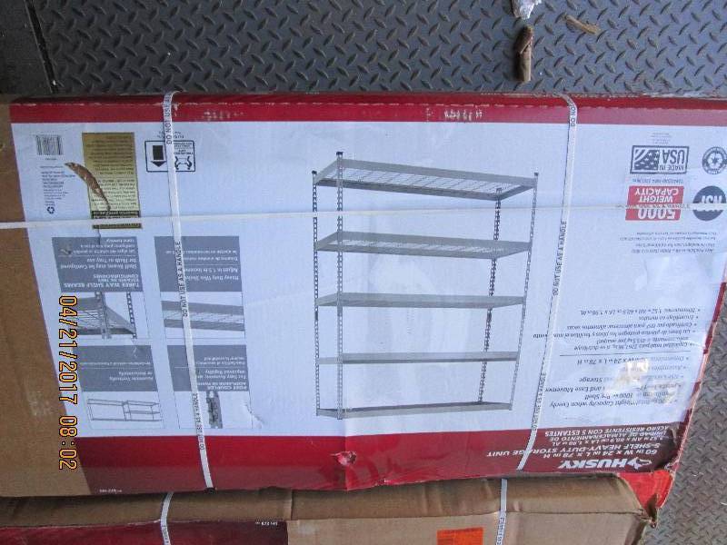 lot 63 image: husky 5 shelf heavy duty storage un...