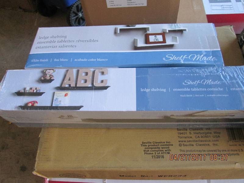 lot 71 image: 2 shelf made ledge shelves 1 white ...