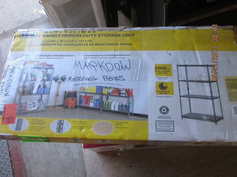 lot 75 image: edsal 4 shelf medium duty storage u...