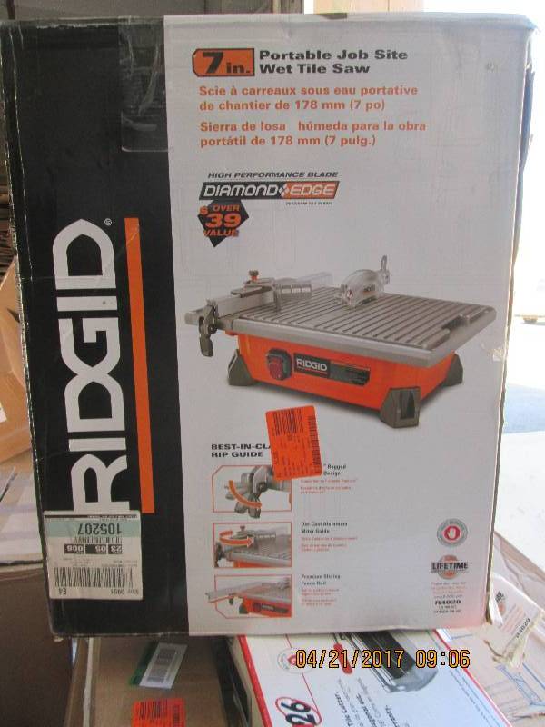 lot 83 image: rigid 7 inch portable jobsite wet t...