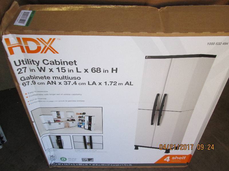 lot 88 image: hdx 4 shelf utility cabinet 27W X ...