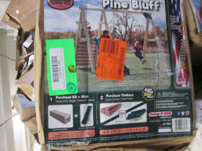 lot 89 image: pine bluff timber built swingset ki...