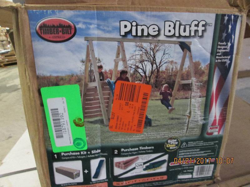 lot 90 image: pine bluff timber built swingset ki...