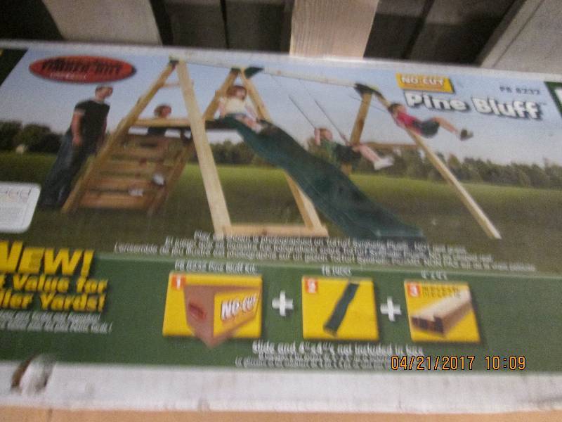 lot 91 image: pine bluff timber built swingset ki...