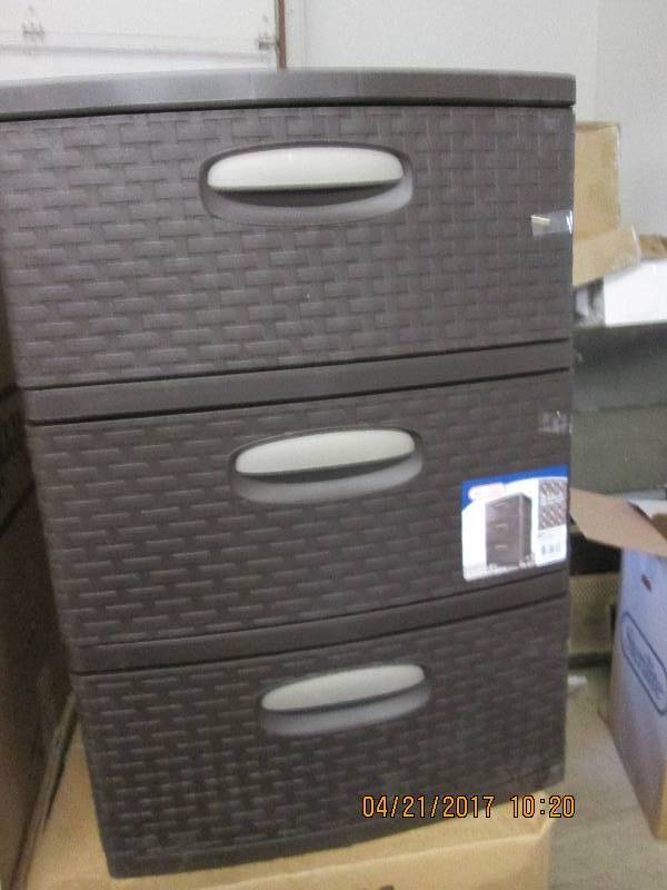 lot 92 image: new sterilite weave 3 drawer unit 1...
