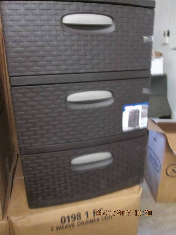 lot 93 image: new sterilite weave 3 drawer unit 1...