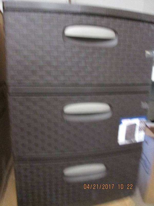 lot 97 image: new sterilite weave 3 drawer unit 1...