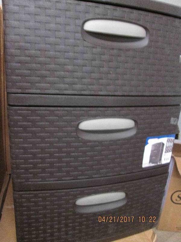 lot 98 image: new sterilite weave 3 drawer unit 1...