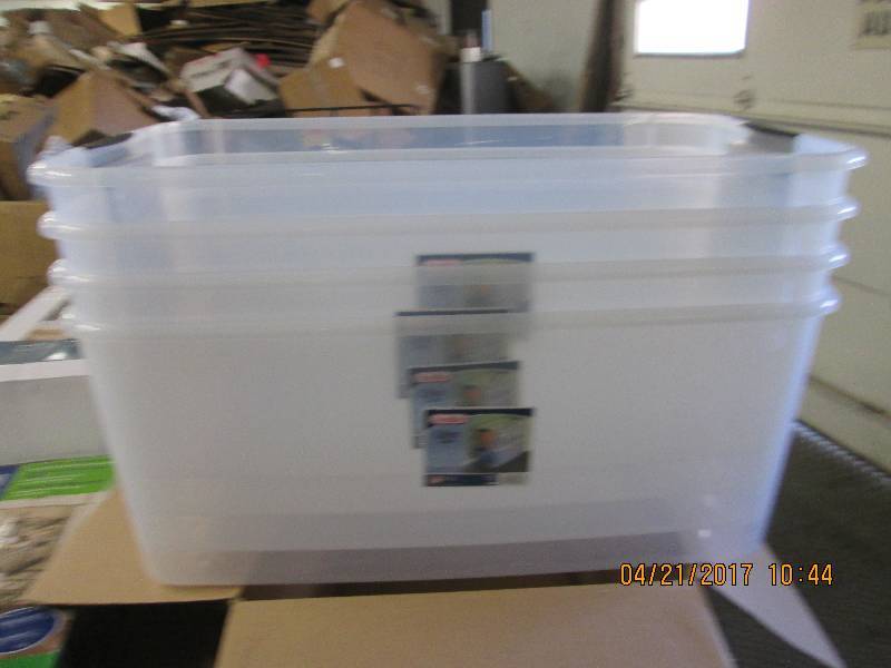 lot 103 image: 4 sterlite 116qt plastic containers...
