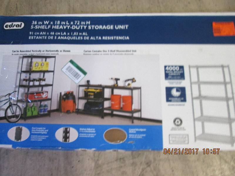 lot 107 image: edsal 5-shelf heavy duty storage un...