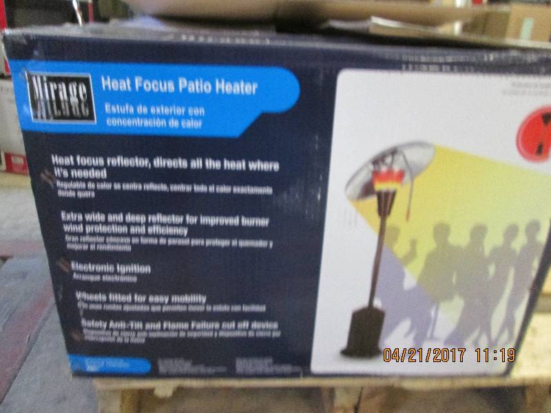 Mirage Heat Focus Patio Heater Open Overstock Closeout