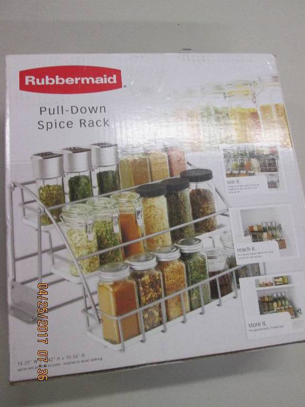 lot 118 image: rubbermaid pull down spice rack ope...