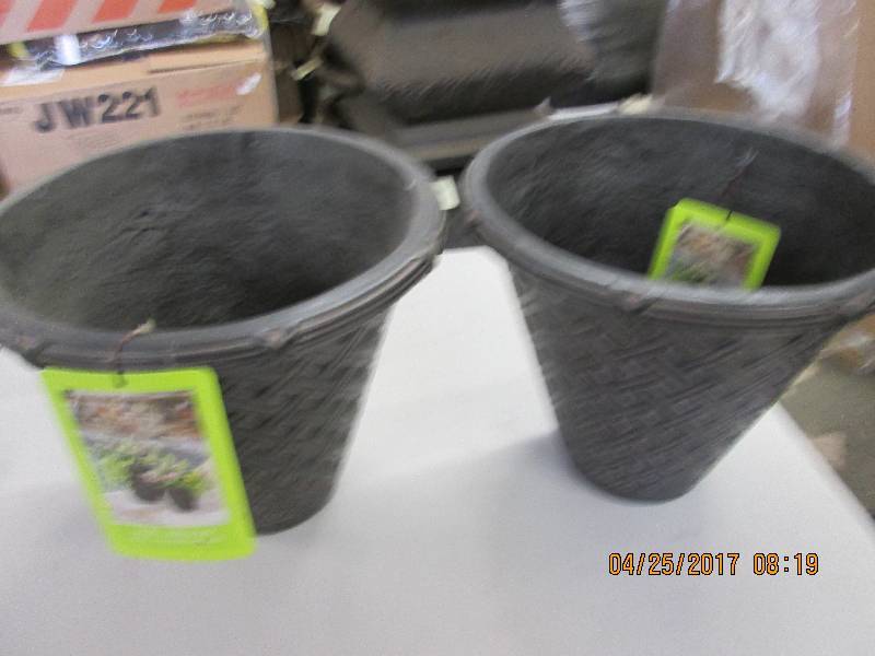 lot 132 image: 2 -14.25 inch lattice planting pots...
