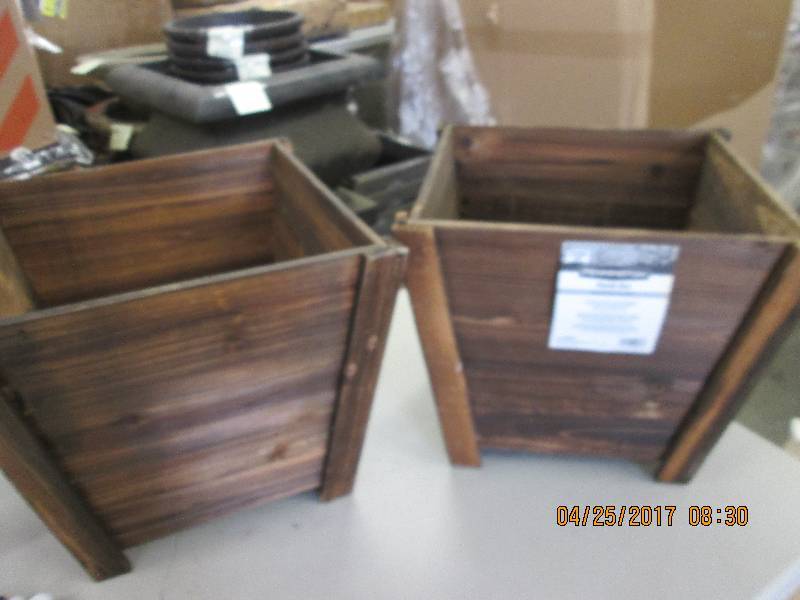 lot 141 image: 2 wood pennington planter boxes 16...