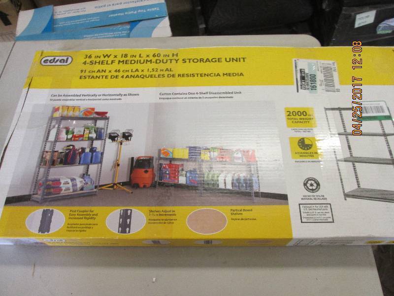lot 165 image: edsal  4-shelf medium duty storage ...