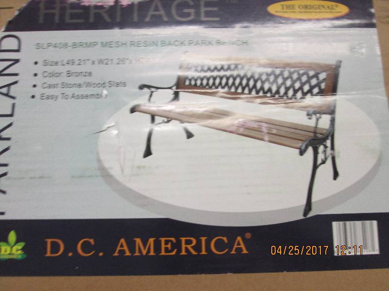 lot 166 image: resin mesh flat back park bench ope...