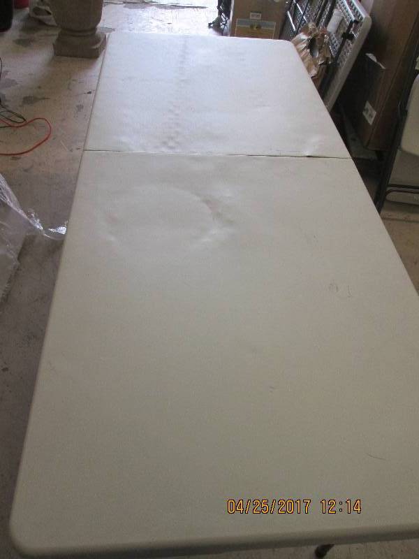 lot 167 image: 6 foot folding table dented on top ...