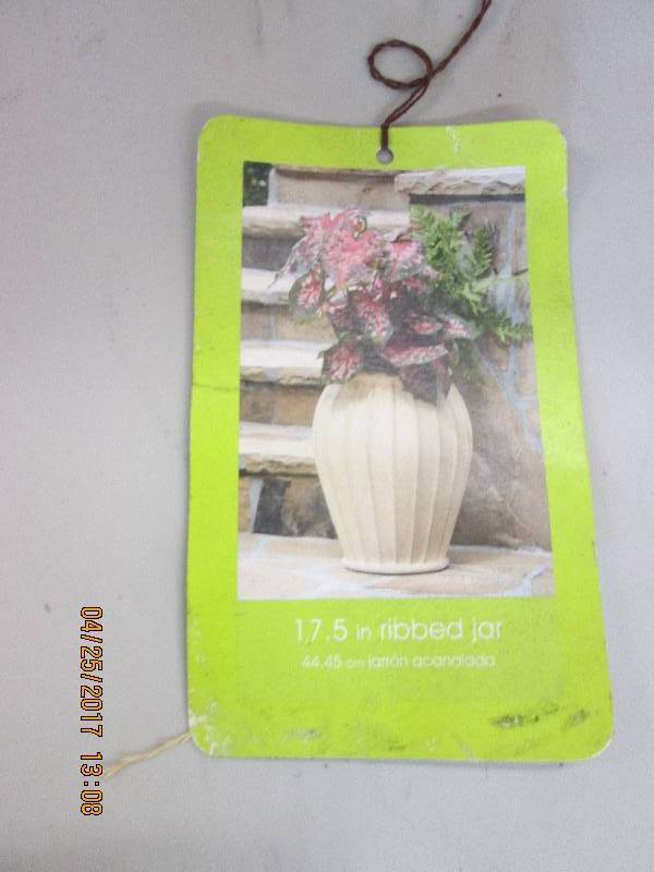 lot 182 image: 2- 17.5 ribbed jar planters new ...